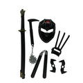 Halloween Ninja Plastic Weapons Toy Set Samurai Sword with Axe Nunchaku Mask Darts for Cospaly Kids